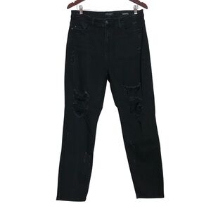 Judy Blue Goth Black Boyfriend Fit Distressed Jeans Womens Size 31 Festival Alt